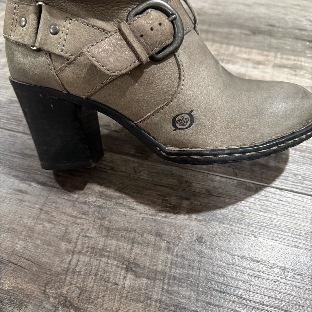 Born Taupe Heeled Boots - Picture 6 of 10